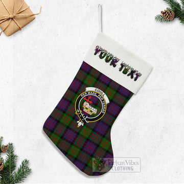 Coull Tartan Family Crest Christmas Stocking with Personalized Text - Tartan Vibes Clothing