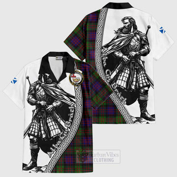 Coull Tartan Clan Crest Hawaiian Shirt with Highlander Warrior Celtic Style Kid - Tartan Vibes Clothing
