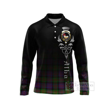 Coull Tartan Long Sleeve Polo Shirt Featuring Alba Gu Brath Family Crest Celtic Inspired Unisex - Tartan Vibes Clothing
