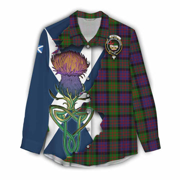 Coull Tartan Family Crest Women's Casual Shirt Scottish Thistle Celtic Inspired Female - Tartan Vibes Clothing