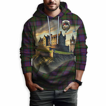 Coull Tartan Family Crest Hoodie with Scottish Ancient Castle Style Pullover Hoodie - Tartan Vibes Clothing