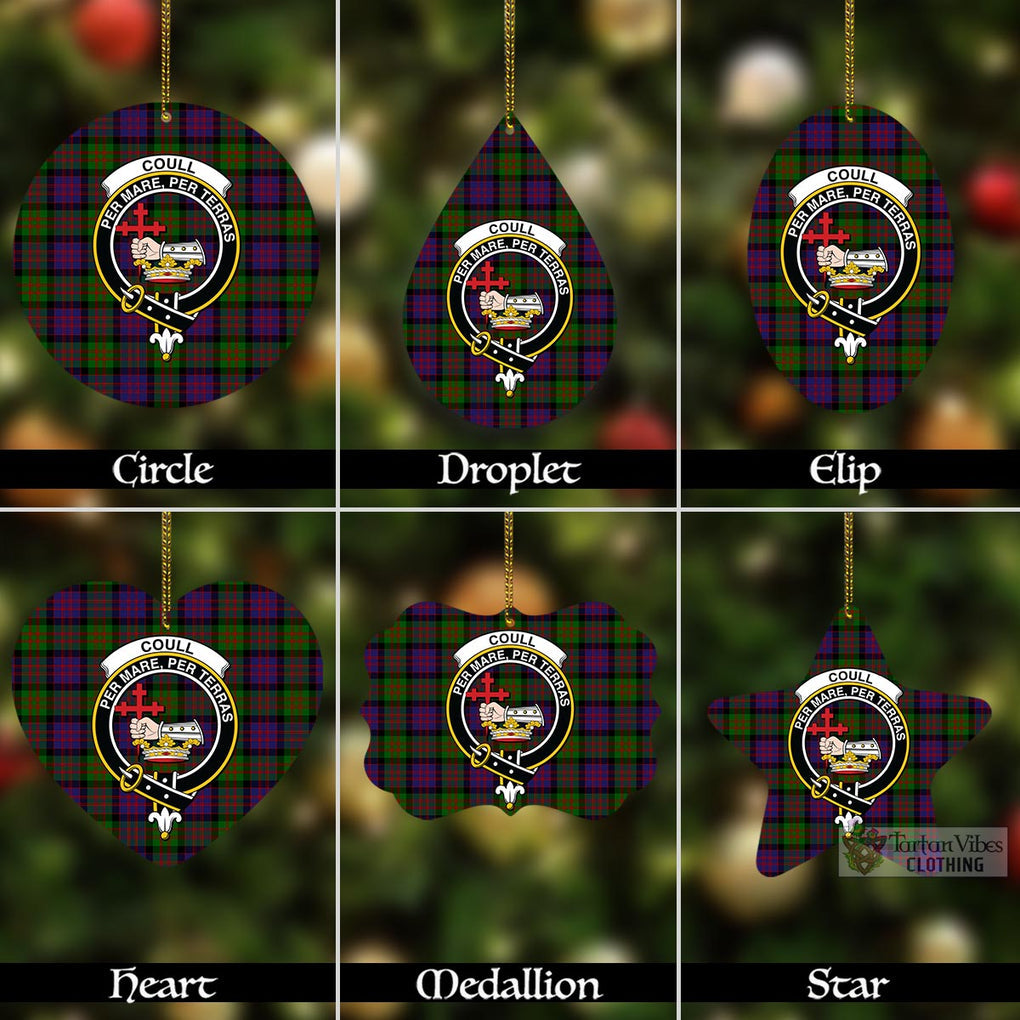 Tartan Vibes Clothing Coull Tartan Christmas Aluminium Ornament with Family Crest