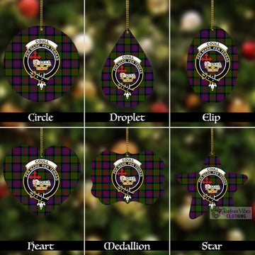 Coull Tartan Christmas Aluminium Ornament with Family Crest