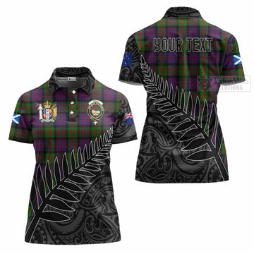 Coull Crest Tartan Women's Polo Shirt with New Zealand Silver Fern Half Style Women - Tartan Vibes Clothing