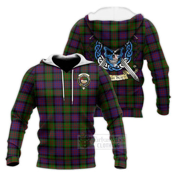 Coull Tartan Knitted Hoodie with Family Crest Celtic Skull Style Unisex Knitted Pullover Hoodie - Tartan Vibes Clothing