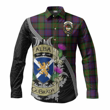 Coull Tartan Family Crest Long Sleeve Button Shirt Lion Rampant Royal Thistle Shield Celtic Inspired Men's Shirt S - Tartan Vibes Clothing