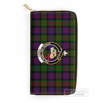 Coull Tartan Women's Leather Wallet with Family Crest One Size 19.7*10.5*3.5 cm - Tartan Vibes Clothing