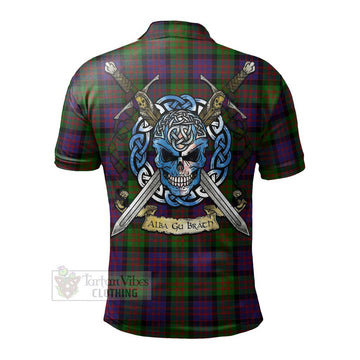 Coull Tartan Polo Shirt with Family Crest Celtic Skull Style - Tartan Vibes Clothing