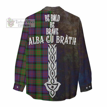 Coull Tartan Family Crest Women's Casual Shirt Alba Gu Brath Be Brave Lion Ancient Style - Tartan Vibes Clothing