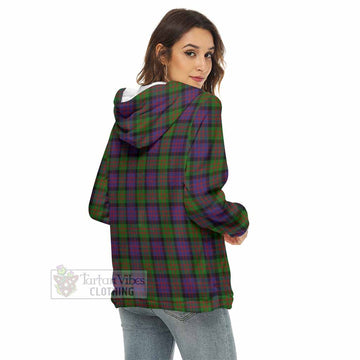 Coull Tartan Women's Borg Fleece Hoodie with Half Zip with Family Crest - Tartan Vibes Clothing