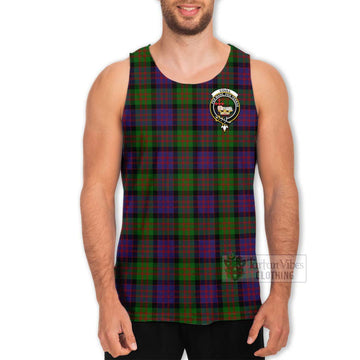 Coull Tartan Men's Tank Top with Family Crest Celtic Skull Style - Tartan Vibes Clothing