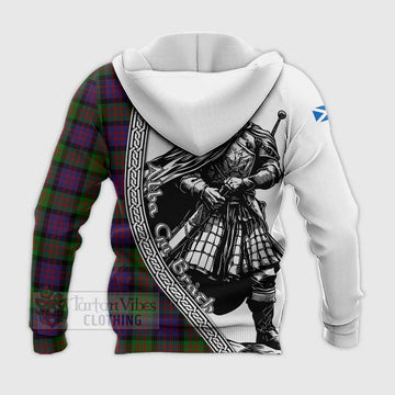 Coull Tartan Clan Crest Knitted Hoodie with Highlander Warrior Celtic Style - Tartan Vibes Clothing
