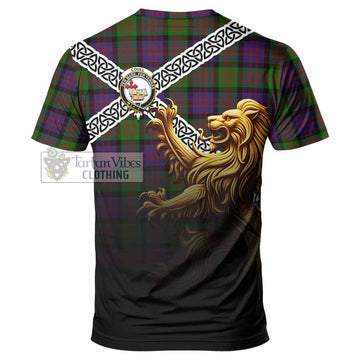 Coull Crest Tartan T-Shirt with Golden Lion Emblem Celtic Style - Tartan Vibes Clothing