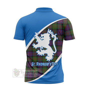 Coull Family Crest Tartan Zipper Polo Shirt Celebrate Saint Andrew's Day in Style - Tartan Vibes Clothing
