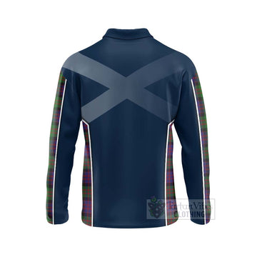 Coull Tartan Long Sleeve Polo Shirt with Family Crest and Scottish Thistle Vibes Sport Style - Tartan Vibes Clothing