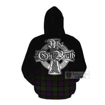 Coull Tartan Cotton Hoodie Featuring Alba Gu Brath Family Crest Celtic Inspired Pullover Hoodie - Tartan Vibes Clothing