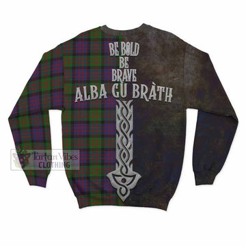 Coull Tartan Family Crest Sweatshirt Alba Gu Brath Be Brave Lion Ancient Style - Tartan Vibes Clothing