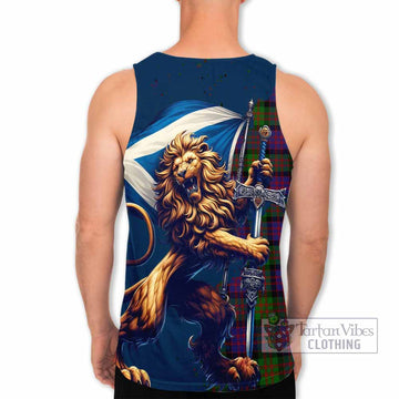 Coull Tartan Family Crest Men's Tank Top with Scottish Majestic Lion - Tartan Vibes Clothing