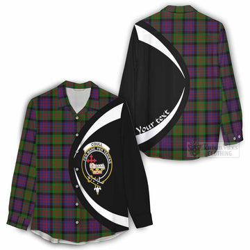 Coull Tartan Women's Casual Shirt with Family Crest Circle Style - Tartan Vibes Clothing