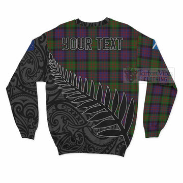 Coull Crest Tartan Sweatshirt with New Zealand Silver Fern Half Style - Tartan Vibes Clothing