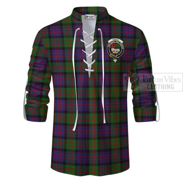 Coull Tartan Ghillie Kilt Shirt with Family Crest Celtic Skull Style - Tartan Vibes Clothing