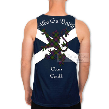 Coull Tartan Lion Rampant Men's Tank Top Proudly Display Your Heritage with Alba Gu Brath and Clan Name - Tartan Vibes Clothing