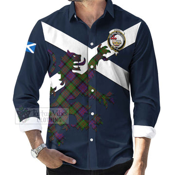 Coull Tartan Lion Rampant Long Sleeve Button Shirt Proudly Display Your Heritage with Alba Gu Brath and Clan Name Men's Shirt - Tartan Vibes Clothing
