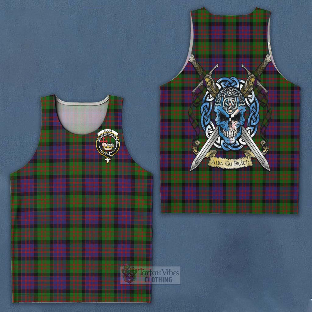 Coull Tartan Men's Tank Top with Family Crest Celtic Skull Style - Tartan Vibes Clothing