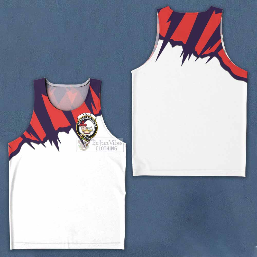 Coull Clan Crest Men's Tank Top with Retro Sport Style - 2D-tartanvibesclothing