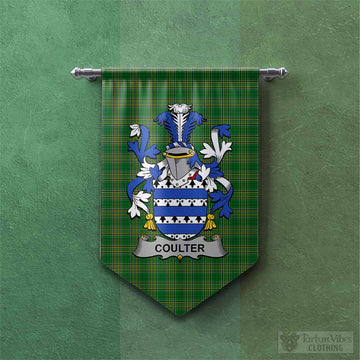 Coulter Irish Clan Tartan Gonfalon, Tartan Banner with Coat of Arms Chevron - Tartan Vibes Clothing