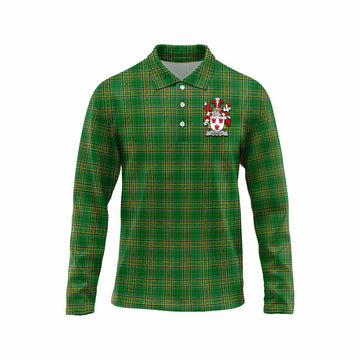 Courcy Irish Clan Tartan Long Sleeve Polo Shirt with Coat of Arms