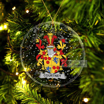 Courtney Irish Clan Christmas Glass Ornament with Coat of Arms