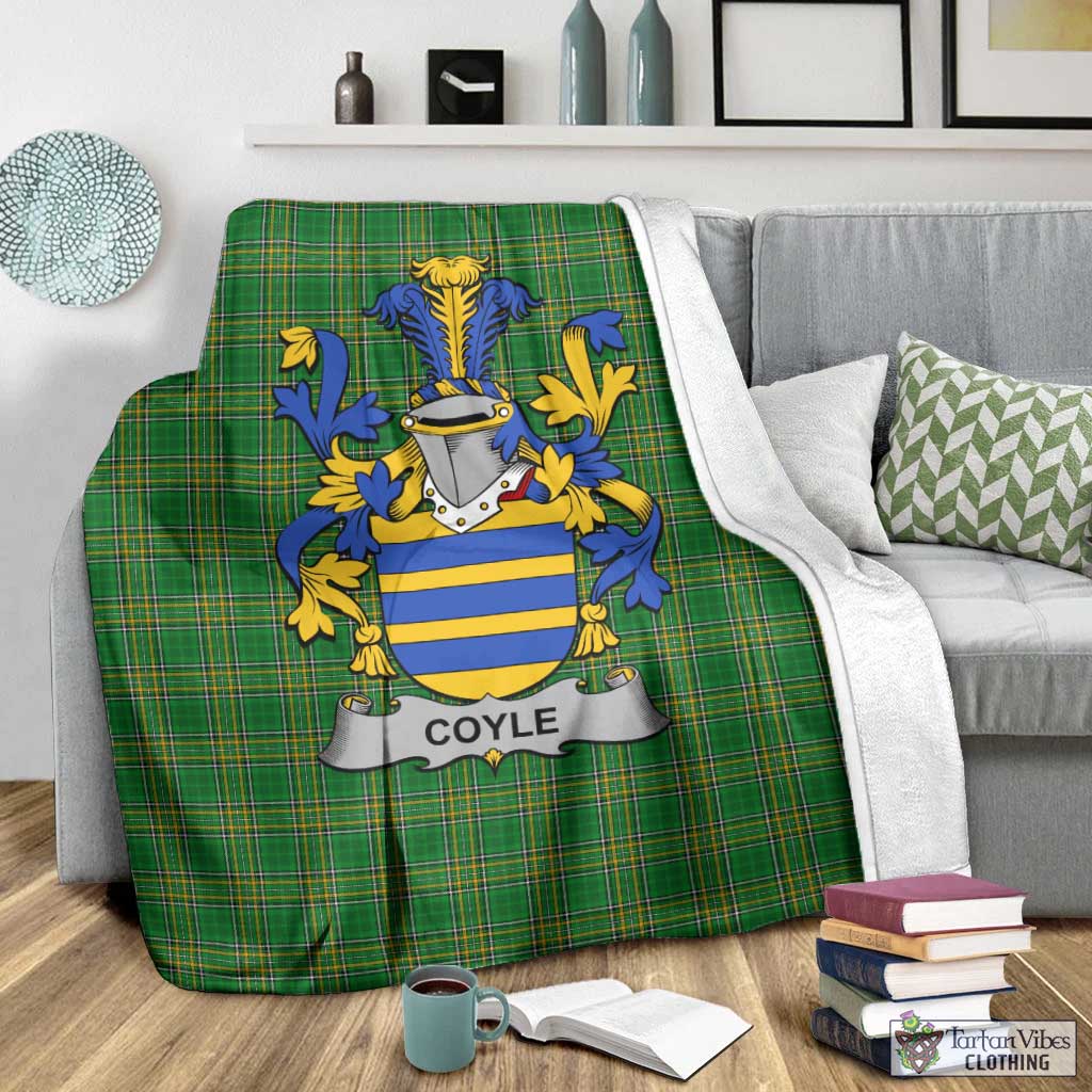 Coyle Irish Clan Tartan Blanket with Coat of Arms - Tartan Vibes Clothing
