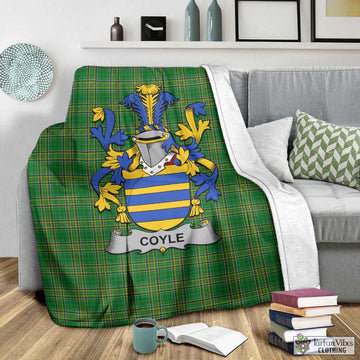 Coyle Irish Clan Tartan Blanket with Coat of Arms - Tartan Vibes Clothing
