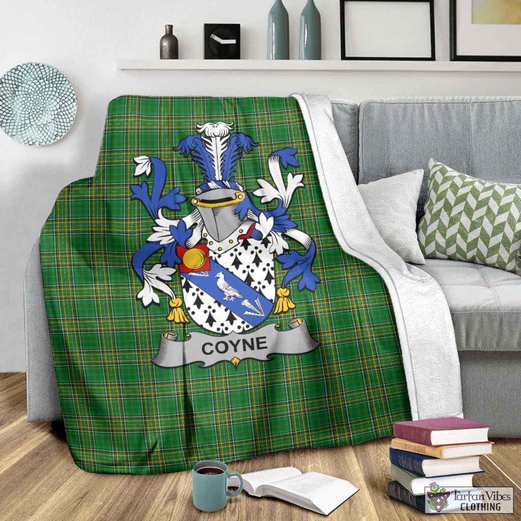 Coyne Irish Clan Tartan Blanket with Coat of Arms - Tartan Vibes Clothing