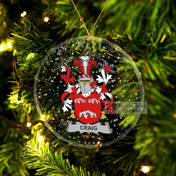 Craig Irish Clan Christmas Glass Ornament with Coat of Arms