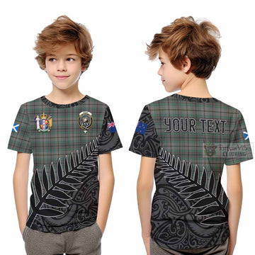 Craig Crest Tartan Kid T-Shirt with New Zealand Silver Fern Half Style