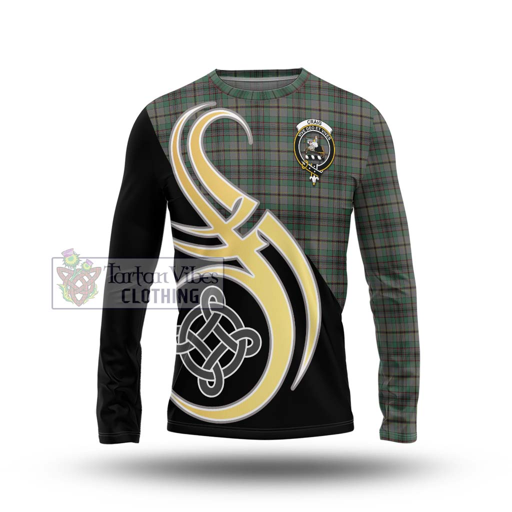 Craig Tartan Long Sleeve T-Shirt with Family Crest and Celtic Symbol Style Unisex - Tartan Vibes Clothing