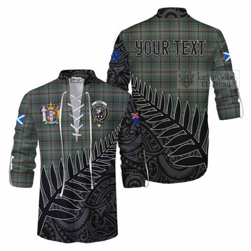 Craig Crest Tartan Ghillie Kilt Shirt with New Zealand Silver Fern Half Style