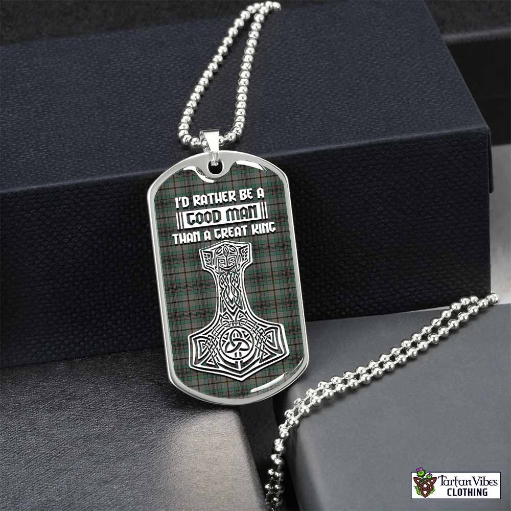 Tartan Vibes Clothing Craig Tartan Dog Tag Necklace Viking Mjolnir Style