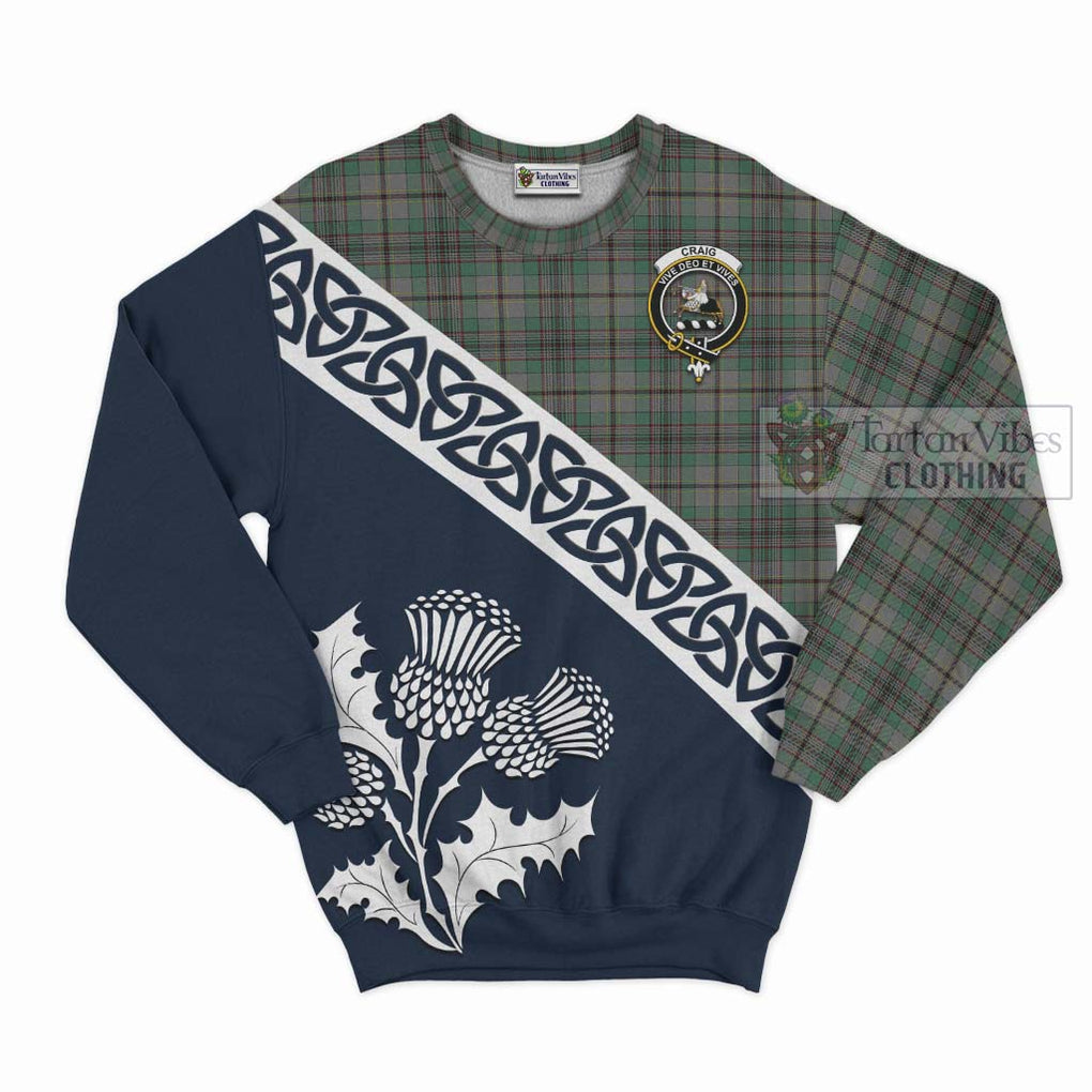 Tartan Vibes Clothing Craig Tartan Sweatshirt Featuring Thistle and Scotland Map