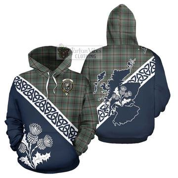 Craig Tartan Hoodie Featuring Thistle and Scotland Map