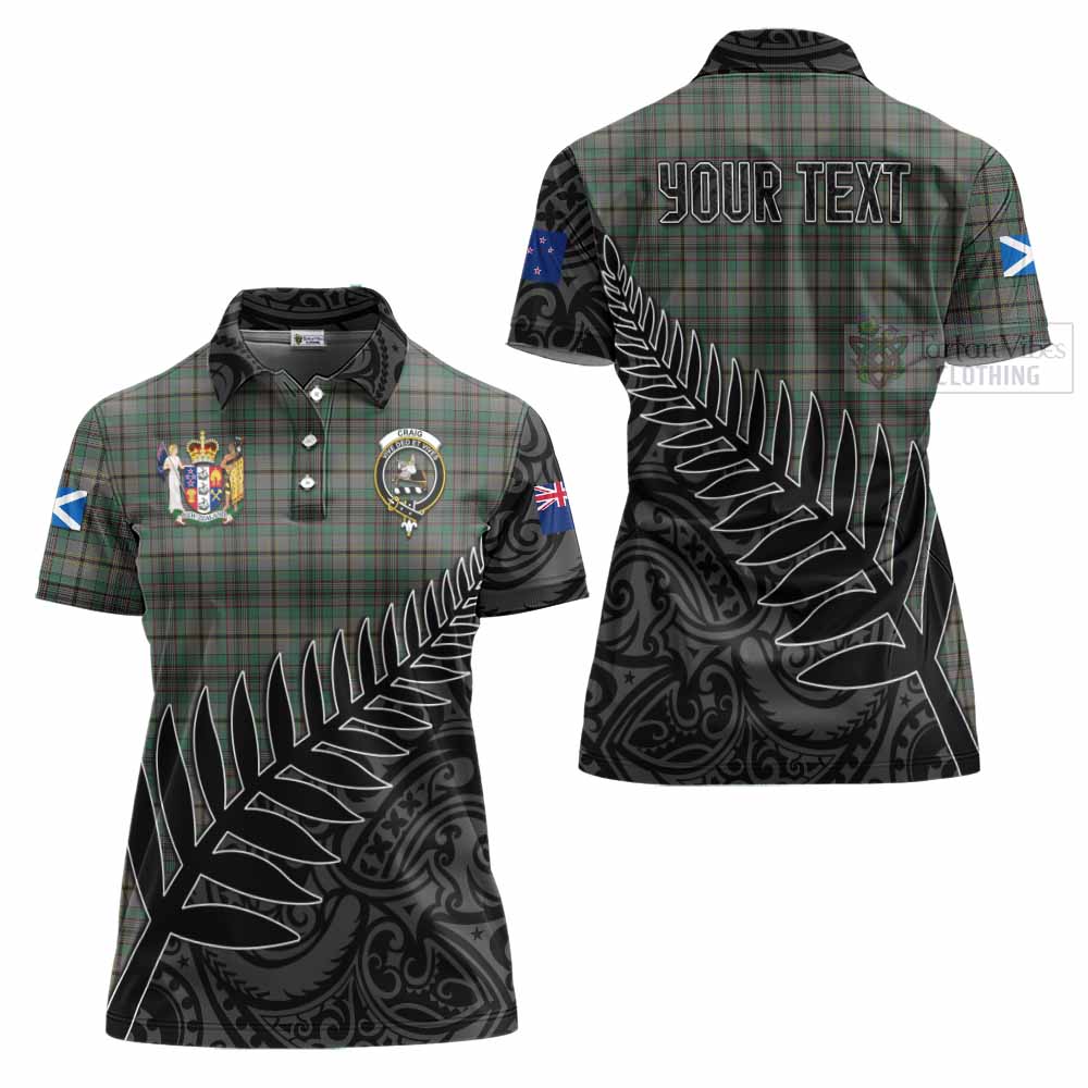 Tartan Vibes Clothing Craig Crest Tartan Women's Polo Shirt with New Zealand Silver Fern Half Style