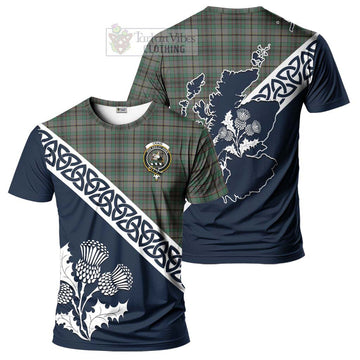 Craig Tartan T-Shirt Featuring Thistle and Scotland Map