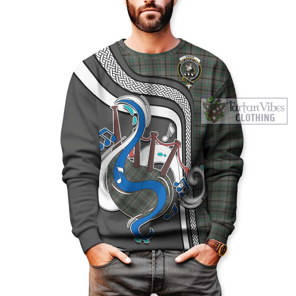 Craig Tartan Sweatshirt with Epic Bagpipe Style Unisex - Tartanvibesclothing Shop