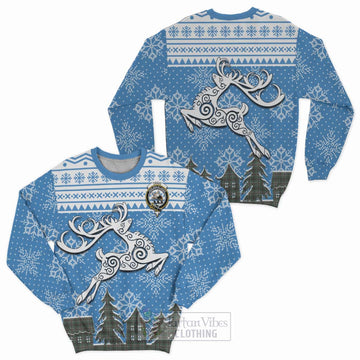 Craig Clan Christmas Sweatshirt Celtic Reindeer Style