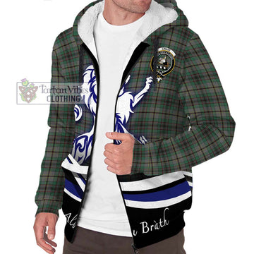 Craig Tartan Sherpa Hoodie with Alba Gu Brath Regal Lion Emblem