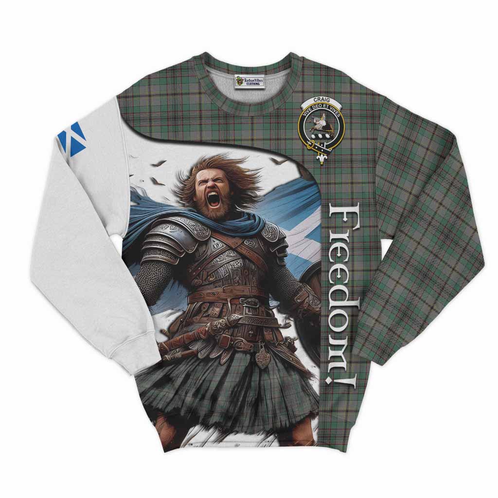 Tartan Vibes Clothing Craig Crest Tartan Sweatshirt Inspired by the Freedom of Scottish Warrior