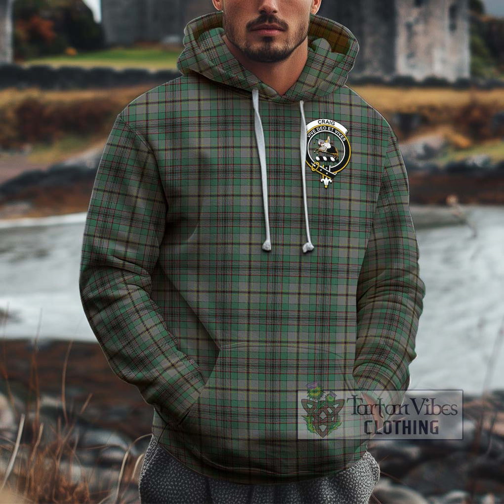 Craig Tartan Cotton Hoodie with Family Crest Pullover Hoodie XS - Tartan Vibes Clothing