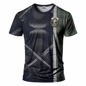 Craig Tartan T-Shirt with Family Crest Cross Sword Thistle Celtic Vibes